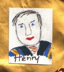 Portrait of Henry Howell; by Anna, Mala Sloneczna Bobowa;  mixed media; 1997; 3 peep feet by 3.5 peep feet; purchased from Artist 1997